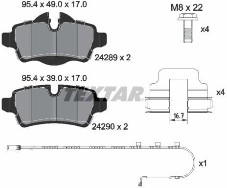 Brake Pad Set, disc brake Q+ 2428904
