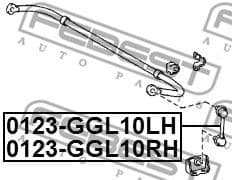 Link/Coupling Rod, stabiliser bar 0123-GGL10LH - image 2
