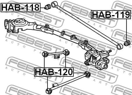 Mounting, control/trailing arm HAB-120 - image 2