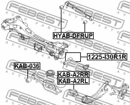 Mounting, control/trailing arm KAB-036 - image 2