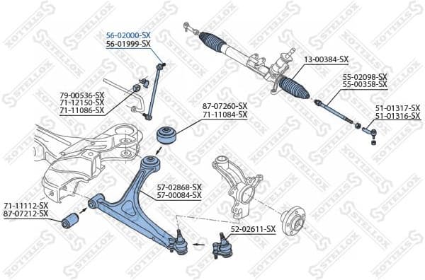 Link/Coupling Rod, stabiliser bar 56-02000-SX - image 2