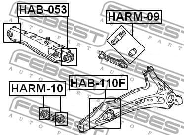 Mounting, control/trailing arm HAB-110F - image 2