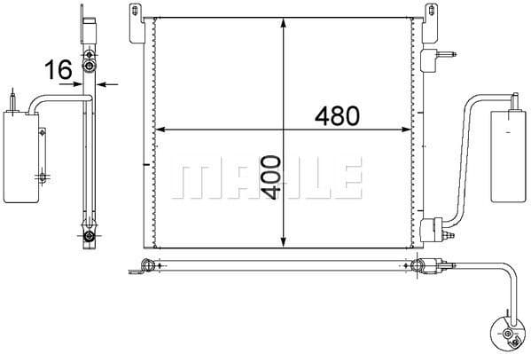Condenser, air conditioning BEHR AC 408 000S