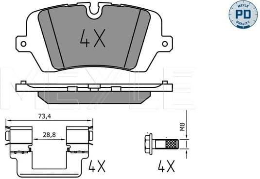 Brake Pad Set, disc brake MEYLE-PD: Advanced performance and design. 025 257 2016/PD
