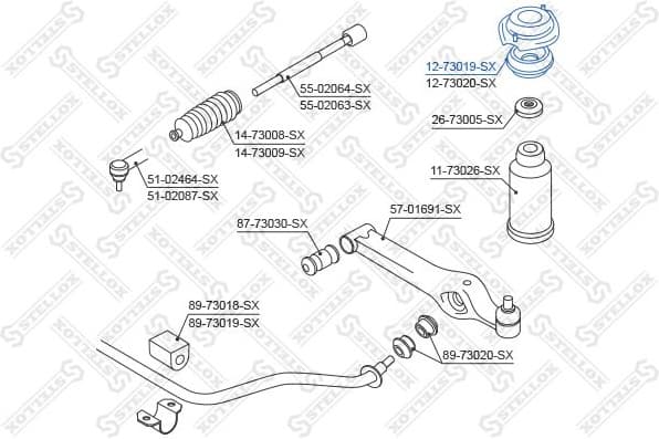 Suspension Strut Support Mount 12-73019-SX
