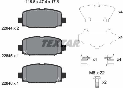 Brake Pad Set, disc brake 2284401