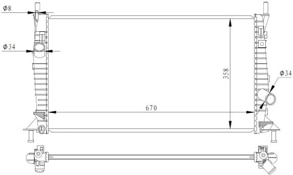Radiator, engine cooling 550014