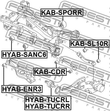 Mounting, control/trailing arm KAB-SL10R - image 2