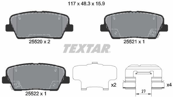 Brake Pad Set, disc brake Q+ 2552008
