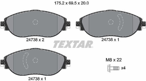 Brake Pad Set, disc brake Q+ 2473806