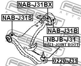 Mounting, control/trailing arm NAB-J31S - image 2