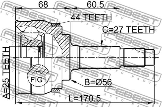 Joint Kit, drive shaft 0210-065A44 - image 2