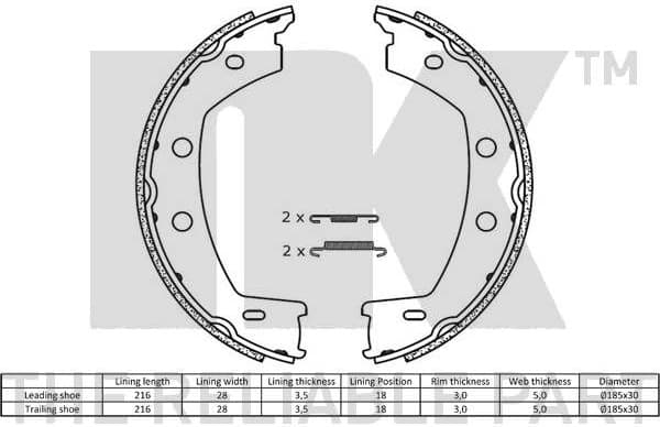 Brake Shoe Set, parking brake 2740768 - image 2