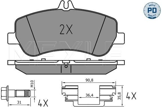 Brake Pad Set, disc brake MEYLE-PD: Advanced performance and design. 025 248 6720/PD
