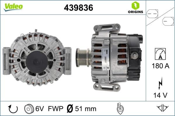 Alternator VALEO ORIGINS NEW OE TECHNOLOGY 439836
