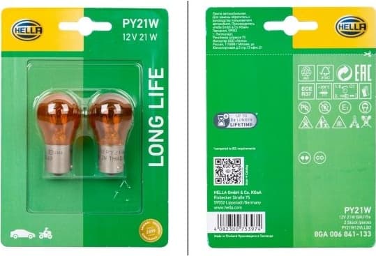 Bulb, direction indicator LONG LIFE UP TO 3x LONGER LIFETIME 8GA 006 841-133