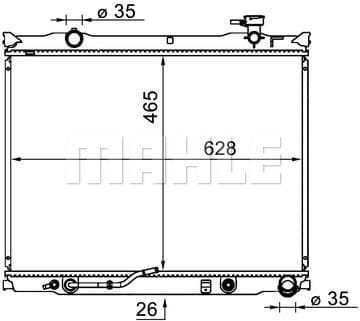 Radiator, engine cooling BEHR CR 1581 000S