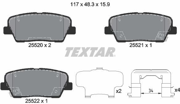 Brake Pad Set, disc brake Q+ 2552003