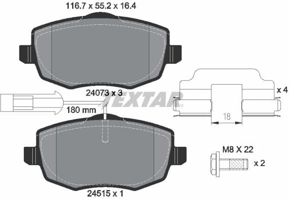 Brake Pad Set, disc brake Q+ 2407303