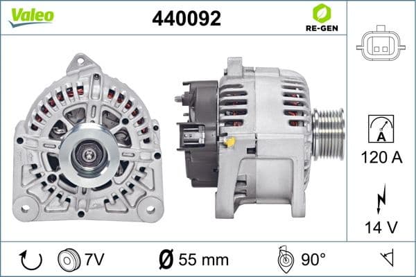 Alternator VALEO RE-GEN REMANUFACTURED 440092