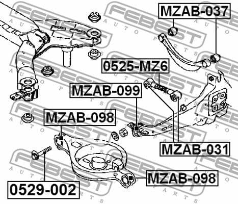 Mounting, control/trailing arm MZAB-098 - image 2