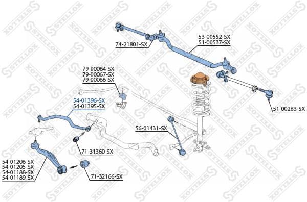 Control/Trailing Arm, wheel suspension 54-01396-SX - image 2