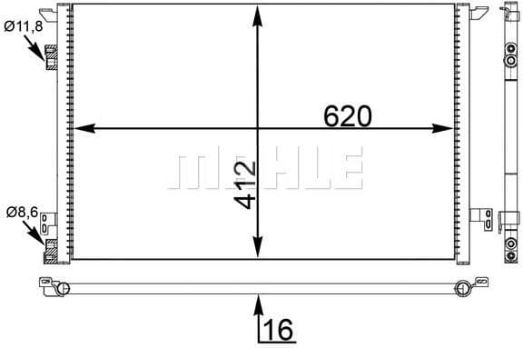 Condenser, air conditioning BEHR AC 411 000S