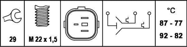 Temperature Switch, radiator fan 6ZT 007 837-071