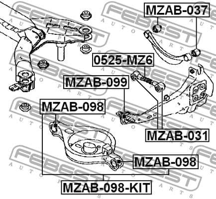 Repair Kit, control arm MZAB-098-KIT - image 2