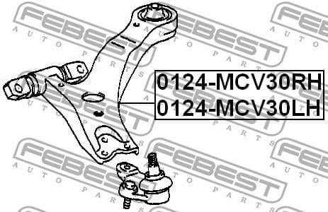 Control/Trailing Arm, wheel suspension 0124-MCV30LH - image 2