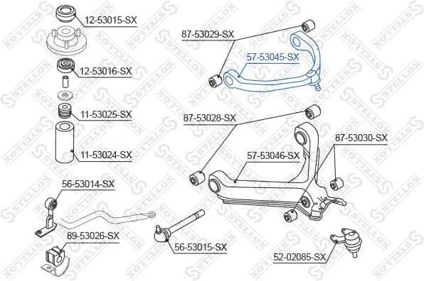 Control/Trailing Arm, wheel suspension 57-53045-SX