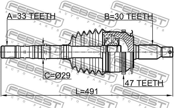 Joint Kit, drive shaft 0414-KB4A47R - image 2