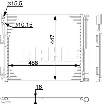Condenser, air conditioning BEHR AC 570 000S