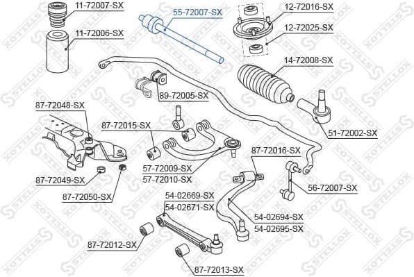 Inner Tie Rod 55-72007-SX - image 2
