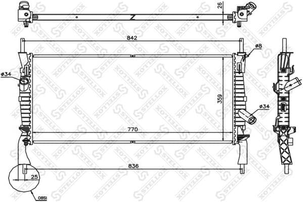 Radiator, engine cooling 10-26752-SX
