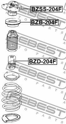Rolling Bearing, suspension strut support mount BZB-204F - image 2
