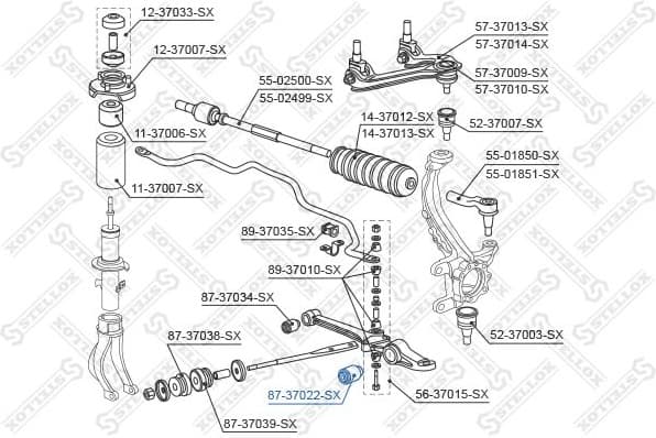 Mounting, control/trailing arm 87-37022-SX