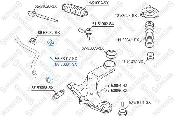 Link/Coupling Rod, stabiliser bar 56-53031-SX