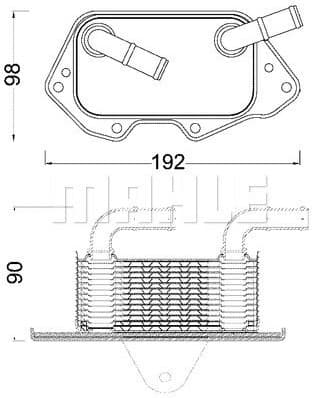 Oil Cooler, engine oil BEHR CLC 186 000S