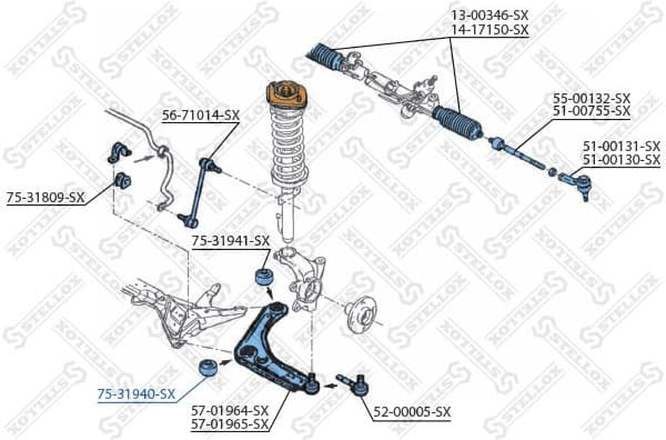Mounting, control/trailing arm 75-31940-SX - image 2