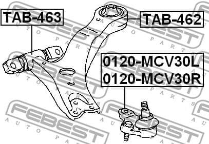 Mounting, control/trailing arm TAB-462 - image 2
