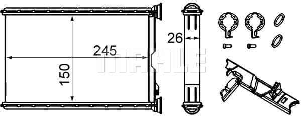 Heat Exchanger, interior heating BEHR AH 242 000S - image 2