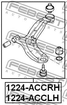 Control/Trailing Arm, wheel suspension 1224-ACCRH - image 2