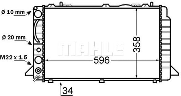 Radiator, engine cooling BEHR CR 396 000S