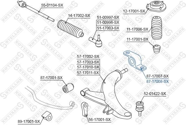Mounting, control/trailing arm 87-17008-SX - image 2