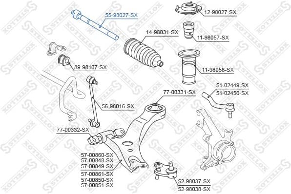 Inner Tie Rod 55-98027-SX - image 2