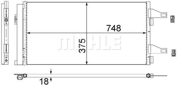 Condenser, air conditioning BEHR AC 363 000S