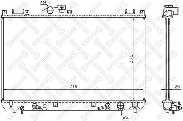 Radiator, engine cooling 10-26312-SX