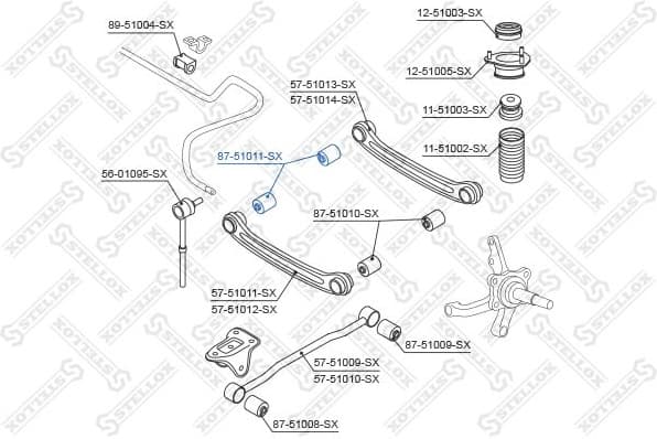 Mounting, control/trailing arm 87-51011-SX