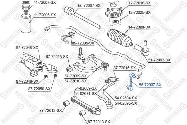 Link/Coupling Rod, stabiliser bar 56-72007-SX - image 2